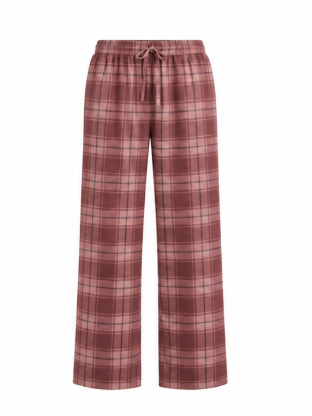 MANGO Flannel Check Pajama Bottom Russet S NWOT